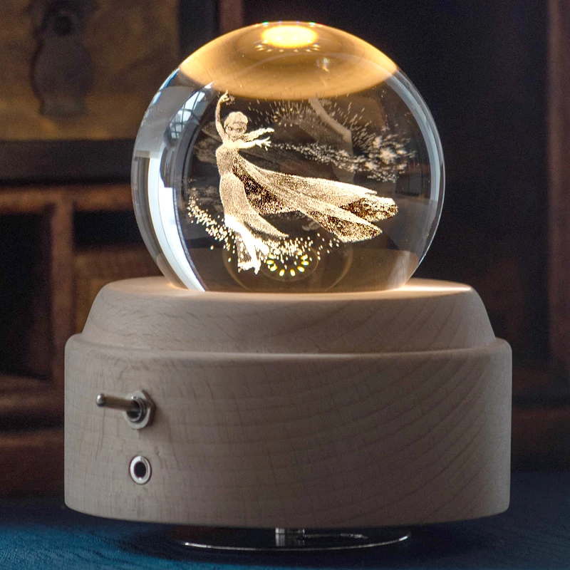 

ball Princess Music Box Music box gift boxes for gifts Electronic Type Luminous Crystal Ball