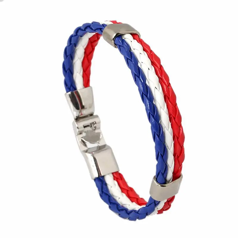 Модные мужские и женские плетеные браслеты из искусственной кожи цвет