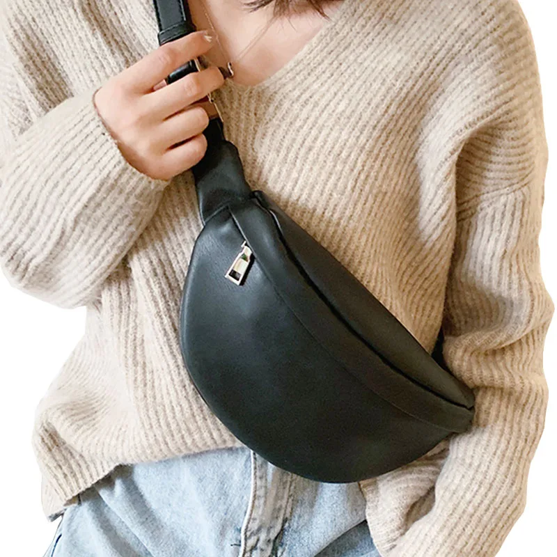 

PU Leather Casual Fashion Chest Bag for Women 2022 New Crossbody Shoulder Bags Female Waist Bag Belt Bags Lady Female Fanny Pack
