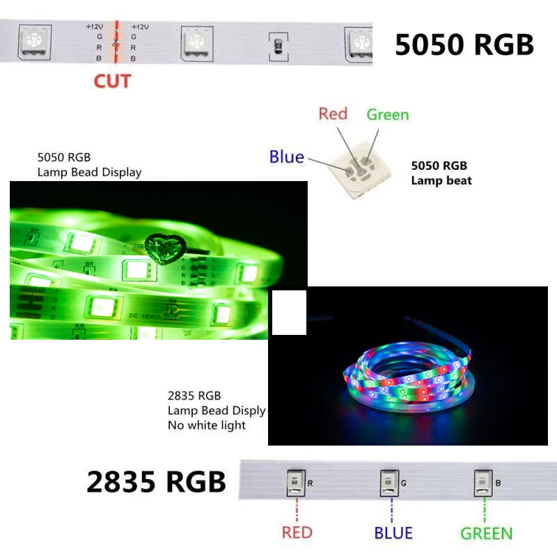

LED Strip Lights Bluetooth WIFI IR Control RGB5050 2835 Flexible Ribbon 5M10M20M Tape Diode Background Waterproof Lighting DC12V