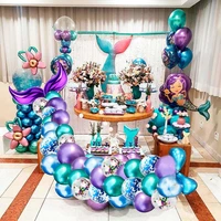 the little mermaid balloons happy birthday party decorations kids mermaid tail garland arch decor little mermaid party supplies