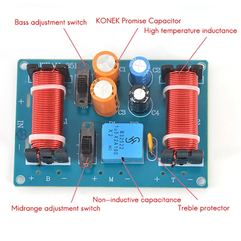 150 Вт акустическая система ВЧ альт бас аудио делитель частоты 3-х полосная