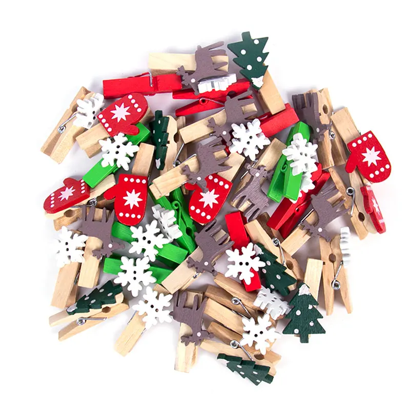 

Christmas Clothes Peg Wooden Clothespin Pinza de madera Clothespin bois Craft Clips DIY Clothes Photo Paper Peg Clothespin