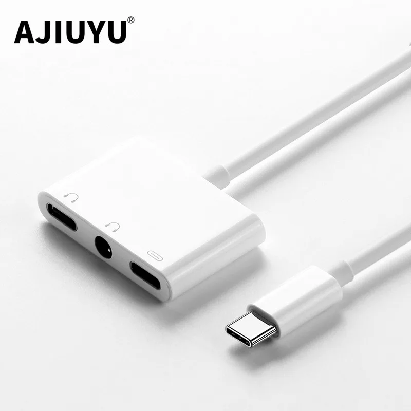 2 в 1 Dual Type C разъем аудио наушники адаптер для Samsung Huawei P40 кабель Переходник USB на 3 5