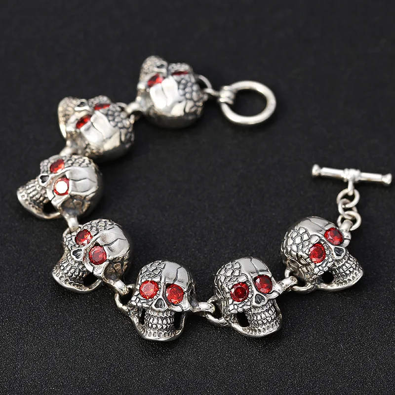 100% 925 пробы Серебряный крутой мужской стальной высококачественный Байкерский