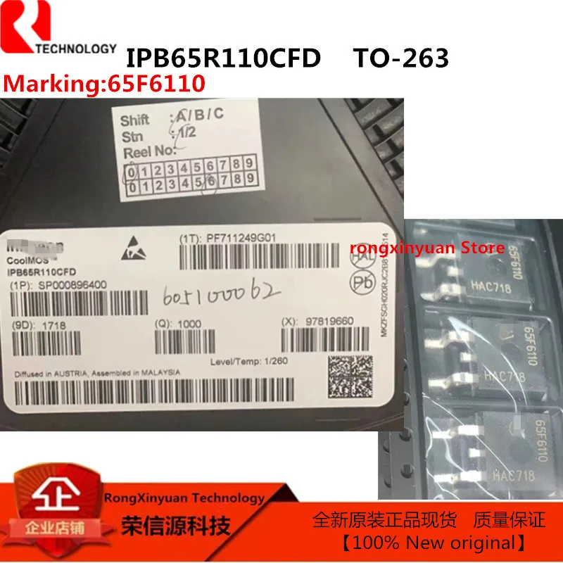 5 шт./лот IPB65R110CFD маркировка: 65F6110 TO 263 IPB65R110 полупроводниковый полевой транзистор с
