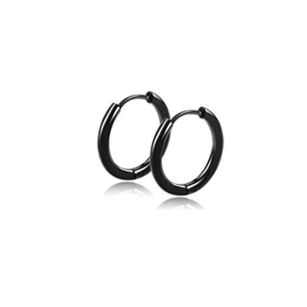 Black 2pcs 1-6 пар серьги из нержавеющей стали для мужчин Поддельные Вилки туннели шпилька для уха спираль бар для женщин мужчин серьги-кольца - Окраска металла: Black 2pcs