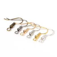 200pcs earrring hook wire clasp with bead charms dangle women earrings tassels ear hooks wire diy jewelry making findings women