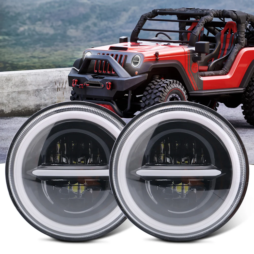 Motorcycle 7 inch LED Headlight for Harley Touring Ultra Classic Electra Street Glide Road King Yamaha Motorcycle Halo Headlamp