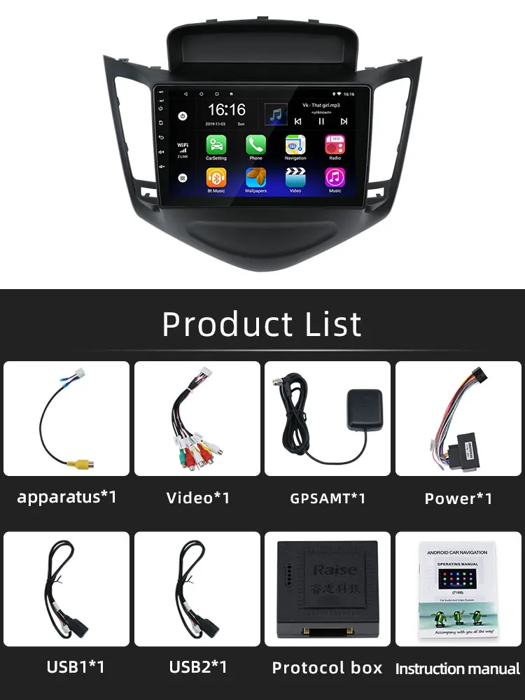 Автомобильный мультимедийный плеер JMANCE Android 8 1 9 дюймов для Chevrolet Cruze 2009 2016