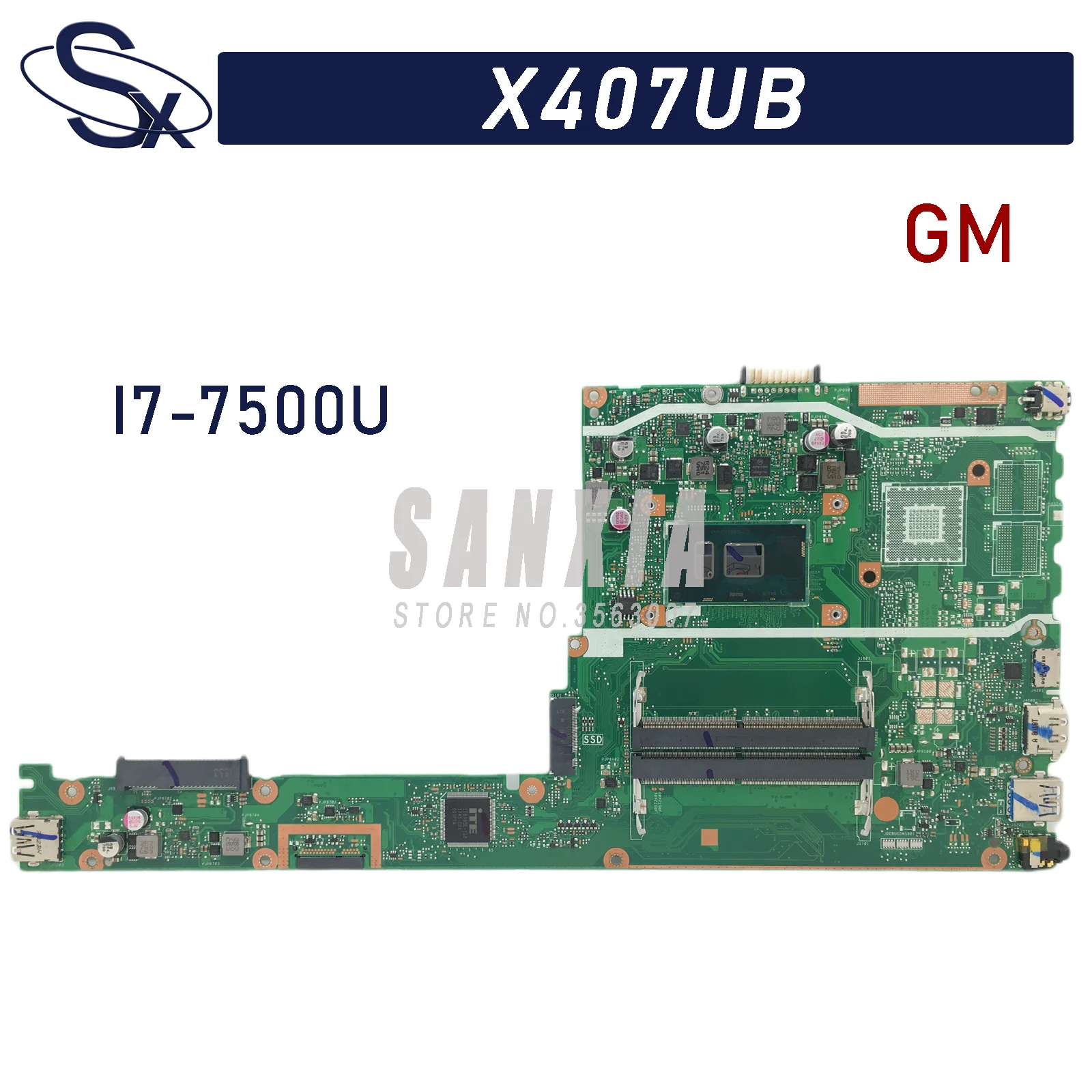 

X407UA подходит для ноутбуков asus X407, X407U, X407UA, x407hid, цветовая идентификация X407UB, материнская плата для ноутбуков с резьбой (GM)