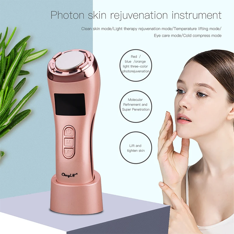 

EMS Hot Cold LED Light Therapy Face Skin Massager Collagen Stimulation Wrinkle Remover Skin Firm Tightening Beauty Massage