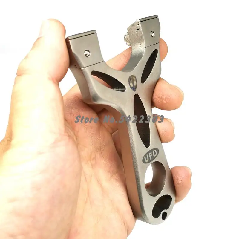 

New Ufo Hunting Slingshot 304 Stainless Steel Slingshot Catapult With Powerful Flat Rubber Band For Outdoor Games