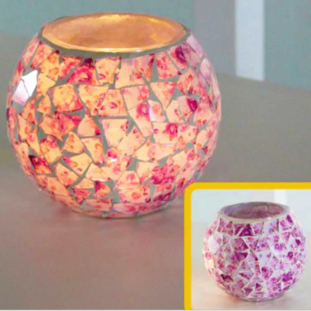 

Handmade Mosaic Glass Candlestick Romantic Pure handmade mosaic glass candlestick romanticCandlelight Dinner Home Bar Decoration