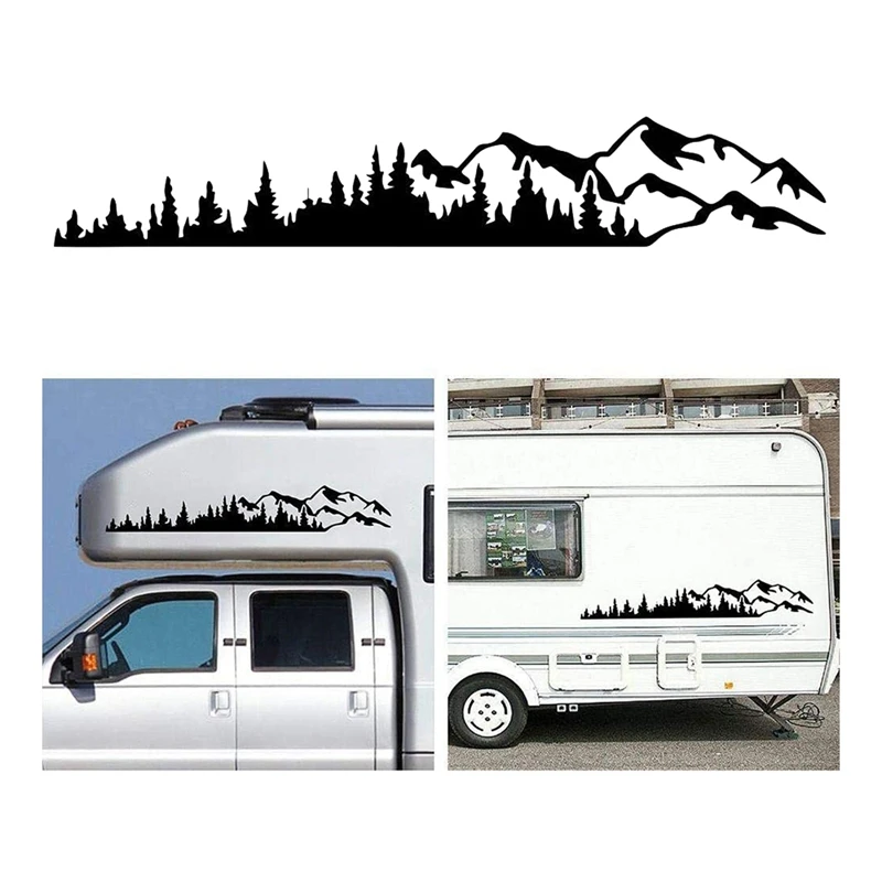 

RV Motorhome Side Body Window Bumper Sticker Large Mountain Tree Decal Sticker Decoration for Car RV Truck