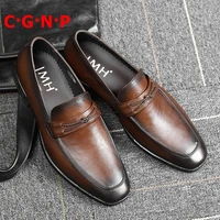 c%c2%b7g%c2%b7n%c2%b7p top layer 100 real cow leather loafers men comfortable slip on business casual shoes mocassin homme dress shoes for men