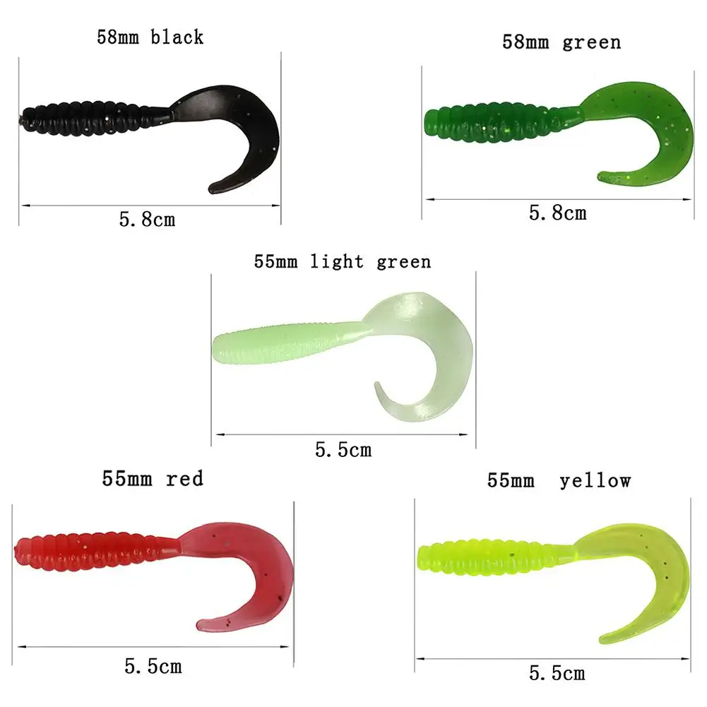 

5 Colors Fishing Bait 5.5cm-7cm Lure Artificial Rubber Worm Wobblers Fishing Tackle Supplies