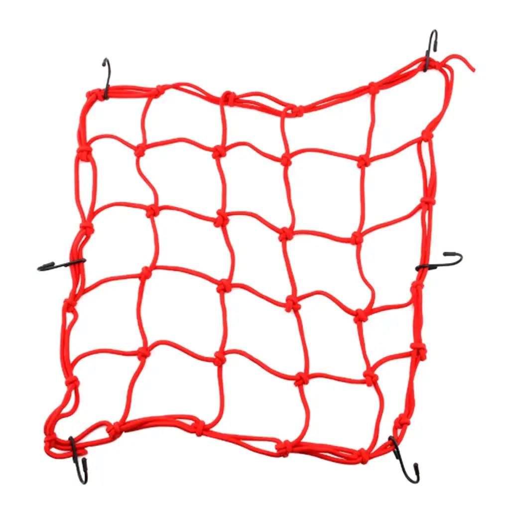 

16''x16'' Red Cargo Net, Luggage Netting with 6 Hooks, for