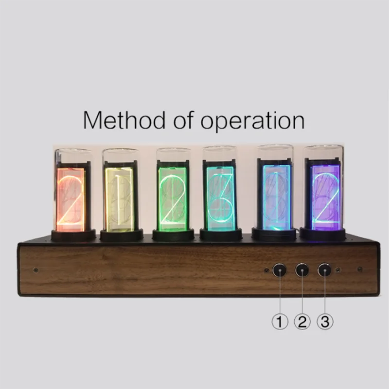 Роскошные цифровые часы с светящимися трубками настольные RGB-подсветкой