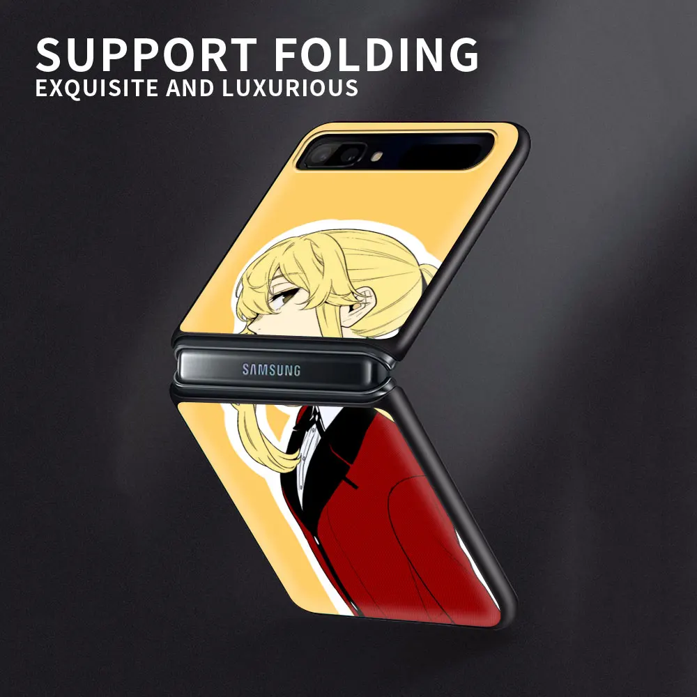 

kakegurui Runa Mary Smartphone Shell for Samsung Galaxy Z Flip Caso Soft Shell Black Fundas TPU Coque Silicone Case