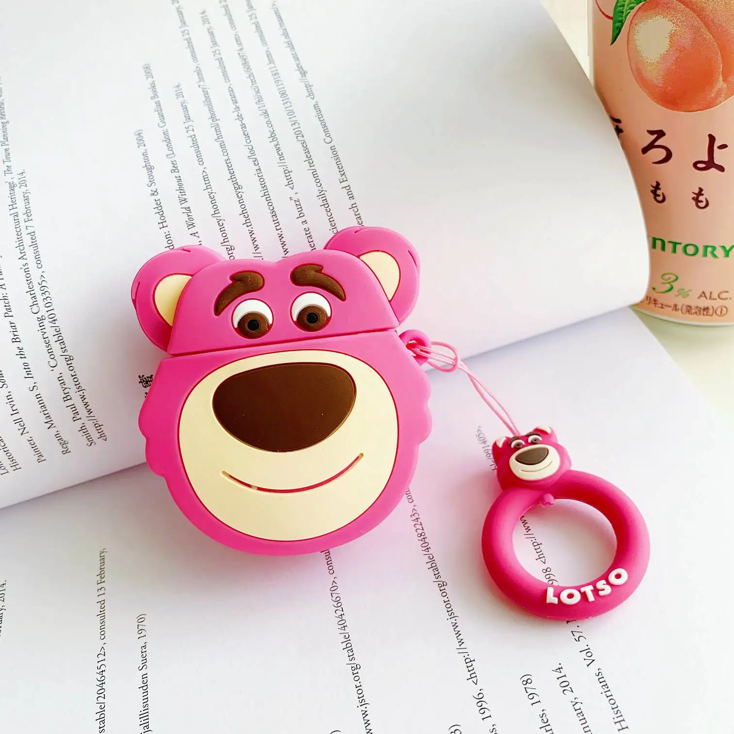 C1 Чехол для AirPods с милым динозавром, авокадо, мультяшным медведем, силиконовый чехол для наушников с кольцом на ремешке, чехол для Apple Air pods, 2 Чехол, fundas - Цвет: C1