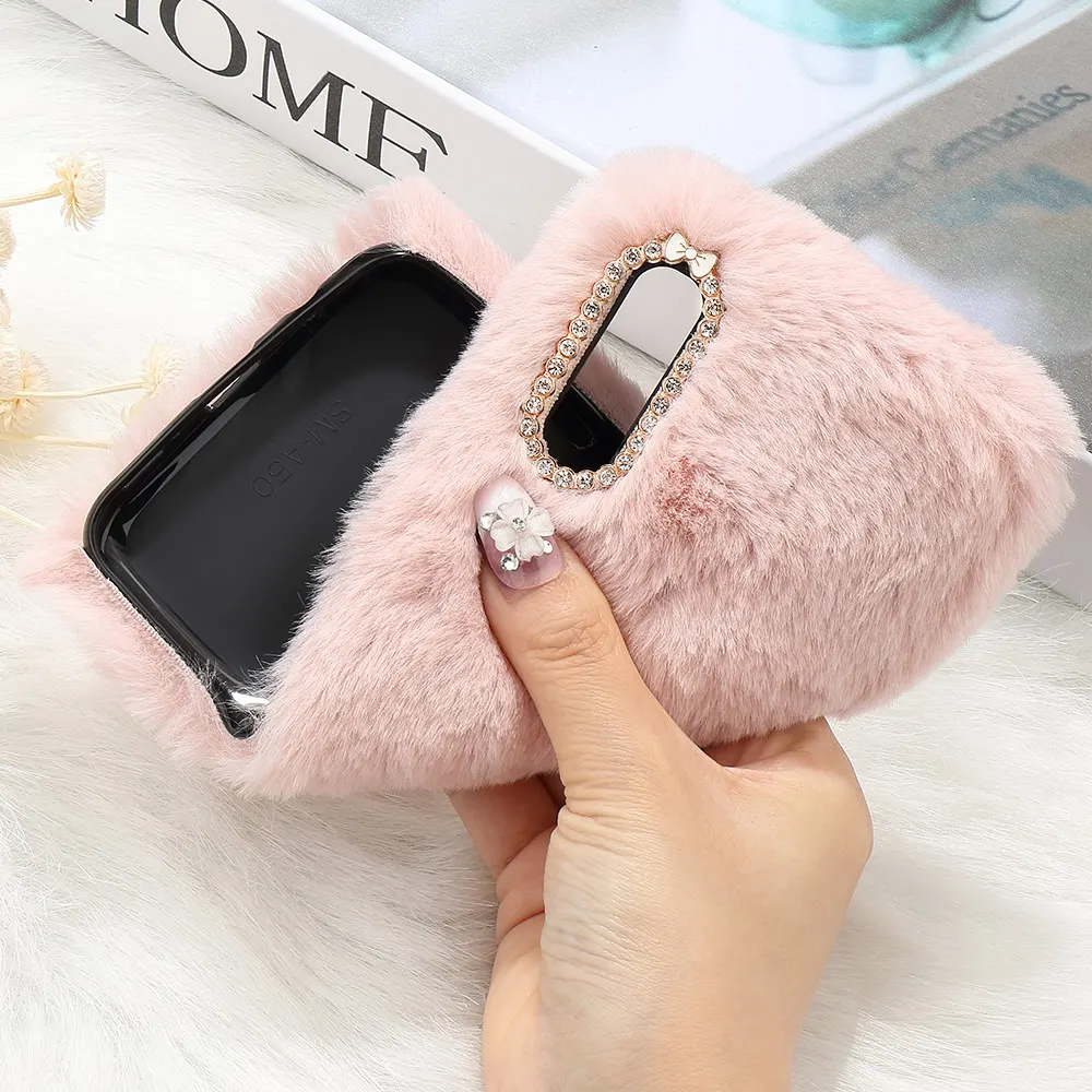 Чехол для Samsung Galaxy A41 A21s A71 A51 A70 A50 A30 A20 S21 ультра S20 5G плюс роскошь кроличий мех