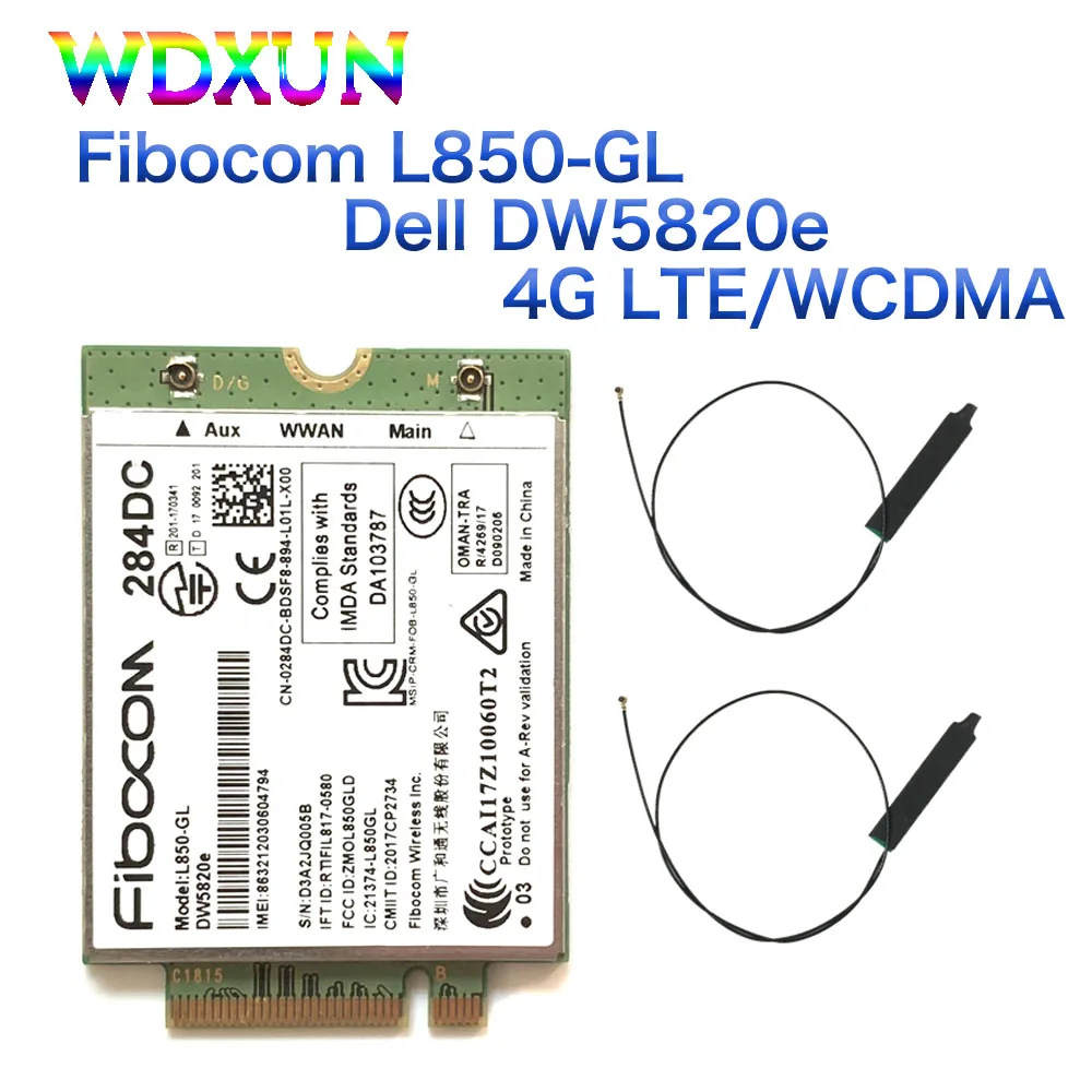 DW5820e Fibocom L850 GL LTE/WCDMA 4G WWAN карта модуль 0284DC 284DC для ноутбука DELL 3500 5400|Сетевые карты| |