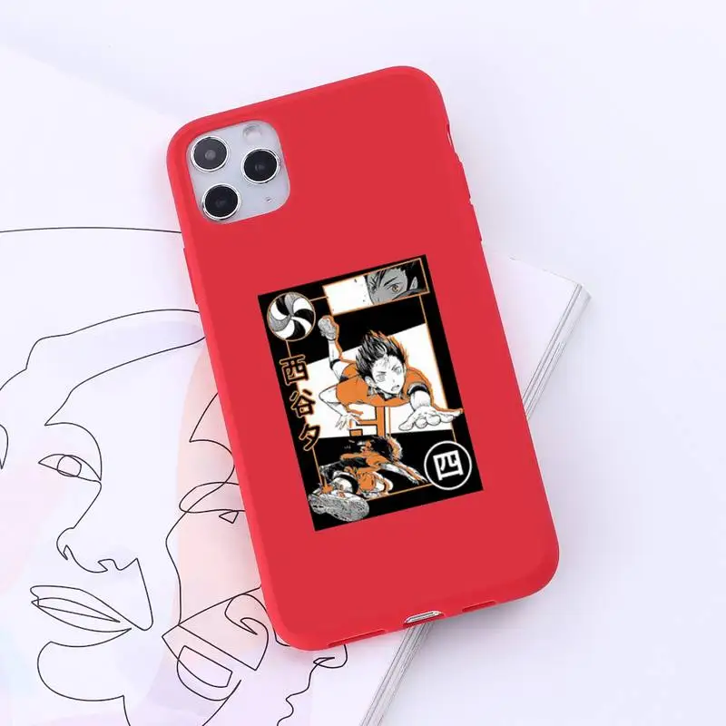 

Oya Oya Oya Haikyuu Volleyball anime Phone Case Candy Color for iPhone 6 7 8 11 12 s mini pro X XS XR MAX Plus