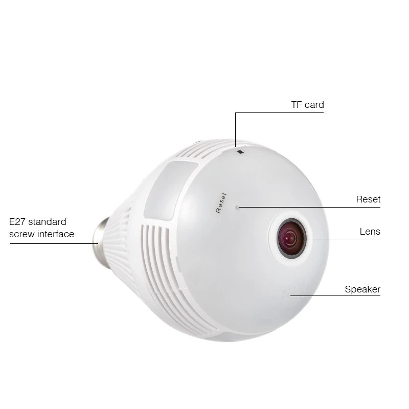 

LED Light 960P Wireless Panoramic Home Security WiFi CCTV Fisheye Bulb Lamp IP Camera 360 Degree Home Security Burglar