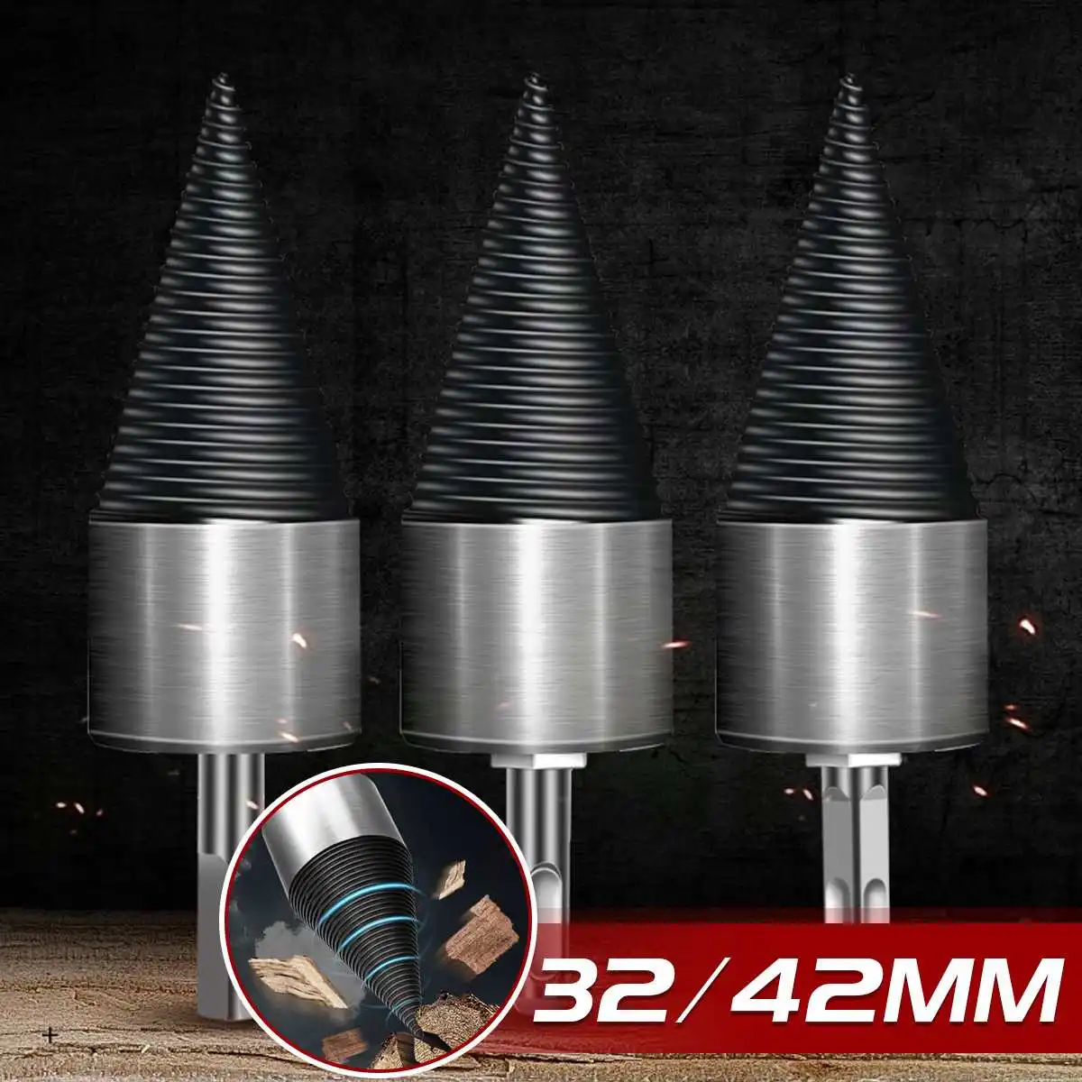 

32 мм/42 мм сплиттер для Древесины Сверло квадратный/круглый/шестигранный хвостовик древесный конусный расширитель перфоратор деревообраба...