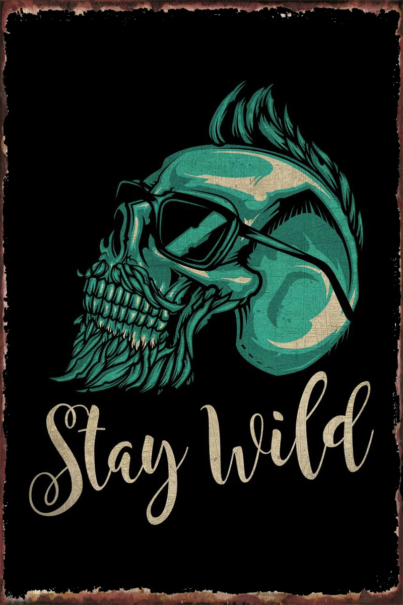 

Жестяная ретро-табличка с винтажным металлическим знаком stay wild, оловянные таблички, Настенный декор, украшение для комнаты, художественная ...