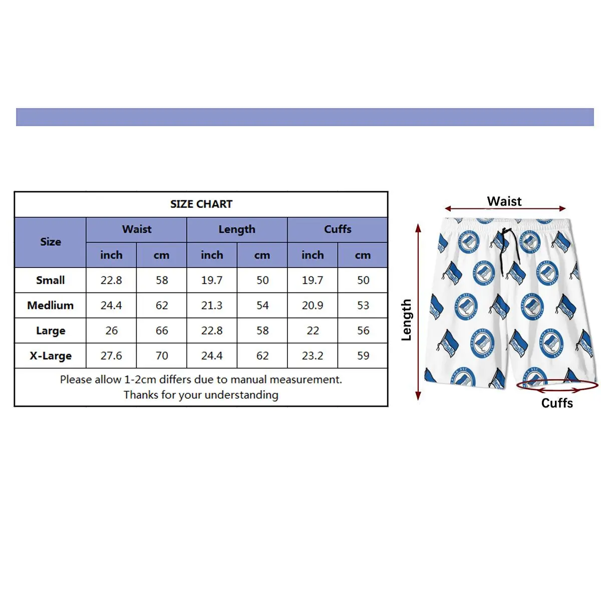 

Hertha Berliner Youngsters Shorts Joggers Quick-dry Cool Short Pants Casual Beach Sweatpants