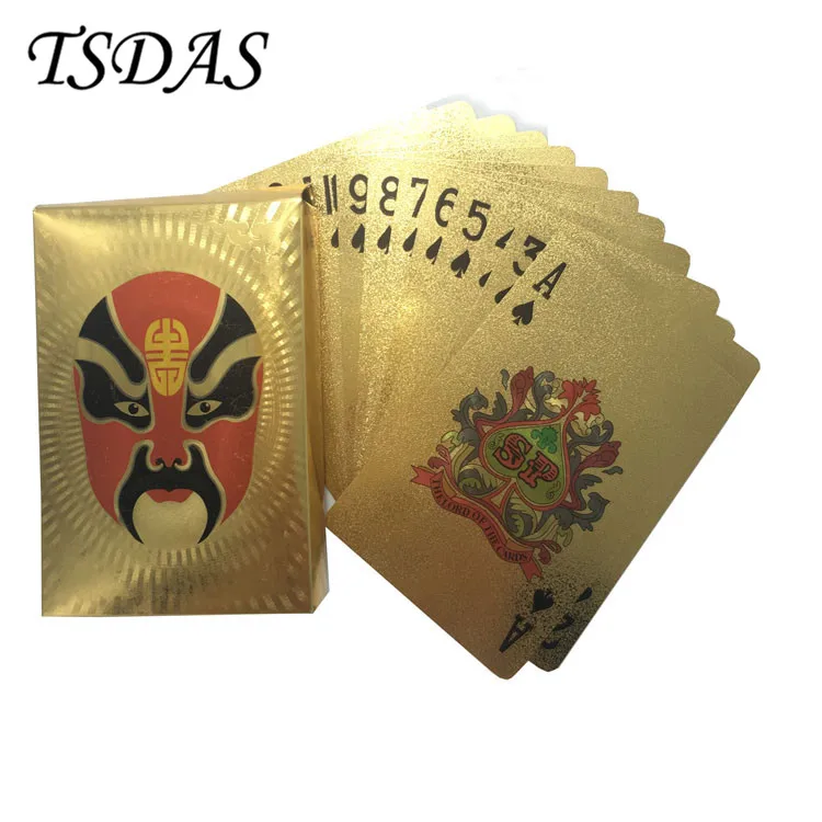 Вечерние Маски для лица позолоченные игральные карты 54 шт./компл. пластиковые с