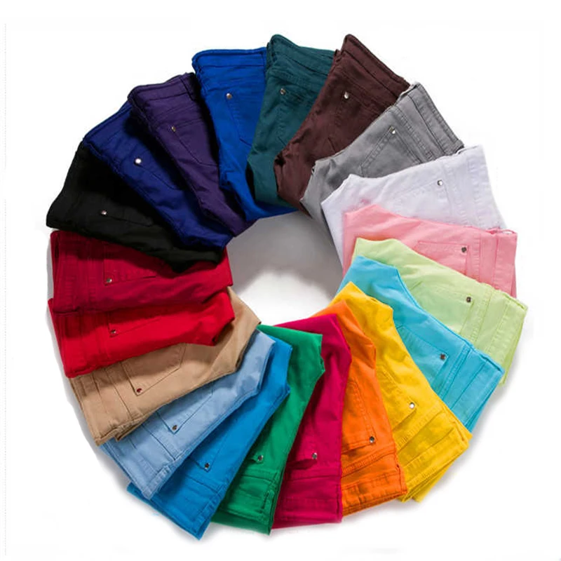 Женские брюки яркие джинсы на весну и осень брюки-карандаш повседневные женские