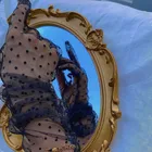 Летние женские короткие тюлевые перчатки, эластичные кружевные перчатки с листьями лотоса, эластичные прозрачные перчатки для вождения, аксессуары для Лолиты