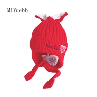 new autumn and winter baby childrens warm banded woolen hat boy girl kid cartoon hedging ear protection rabbit ear hat mz2