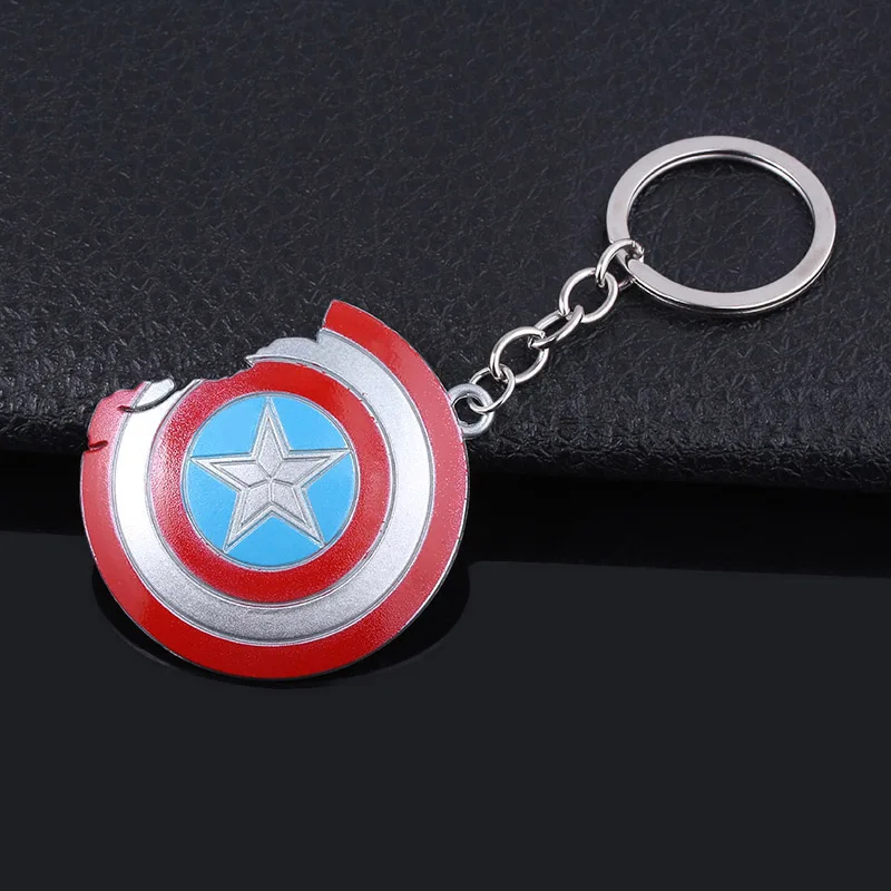 Капитан Америка поврежденный брелок со щитом мстители супергерой Steve Rogers оружие металлический брелок для мужчин и женщин Аксессуары для машины, сумки