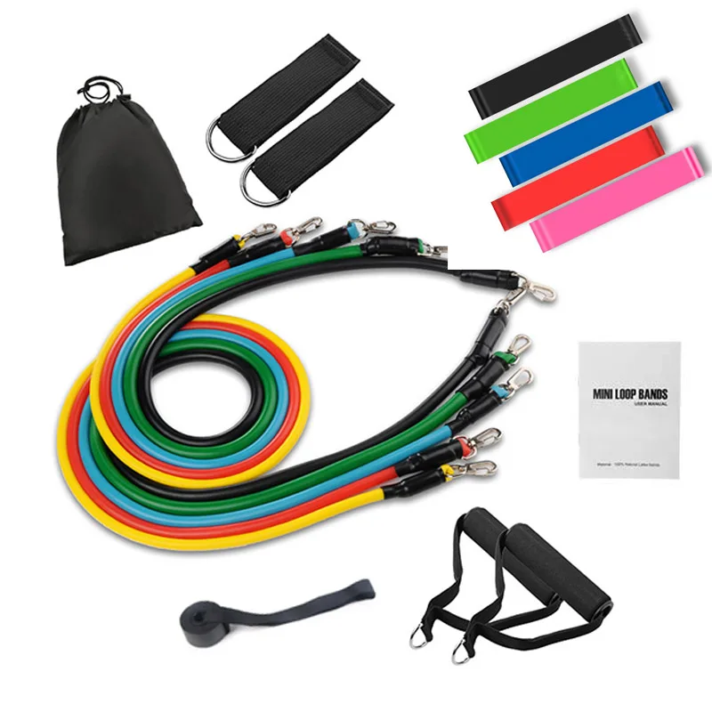 17 шт. Набор резинок сопротивления штабелируемые трубки для тренировок ленты