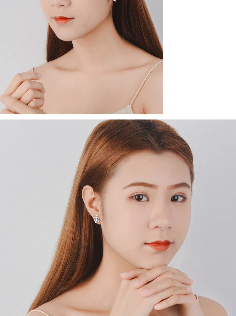 Женские маленькие серьги-гвоздики с фианитом Серьги серебряного цвета в виде