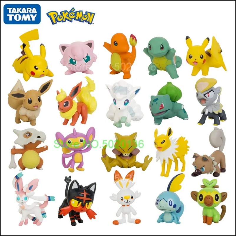 Tomy Pokemon 4-8 см коллекция домашних животных Пикачу бродяга модели | Игрушки и хобби