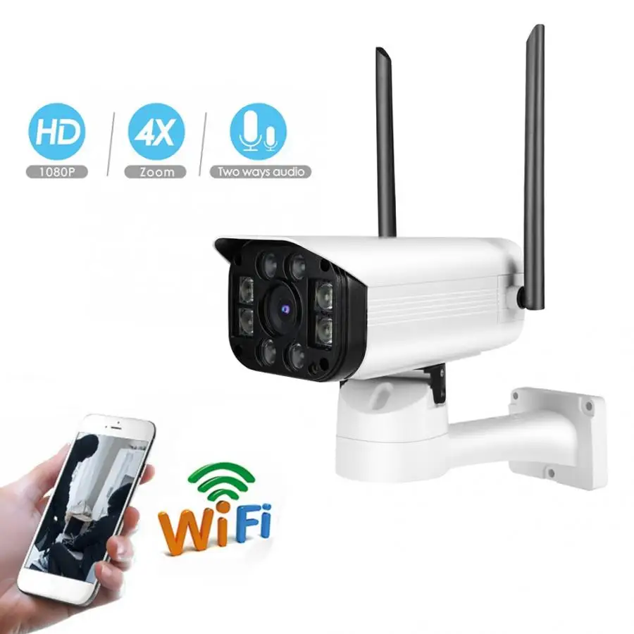 Камера видеонаблюдения с ночным видением 110 240 В Wi Fi HD 1080P водонепроницаемая PTZ ИК