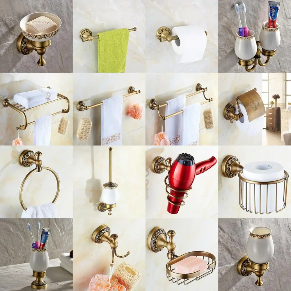 Набор аксессуаров для ванной комнаты из античной латуни набор держатель мыла