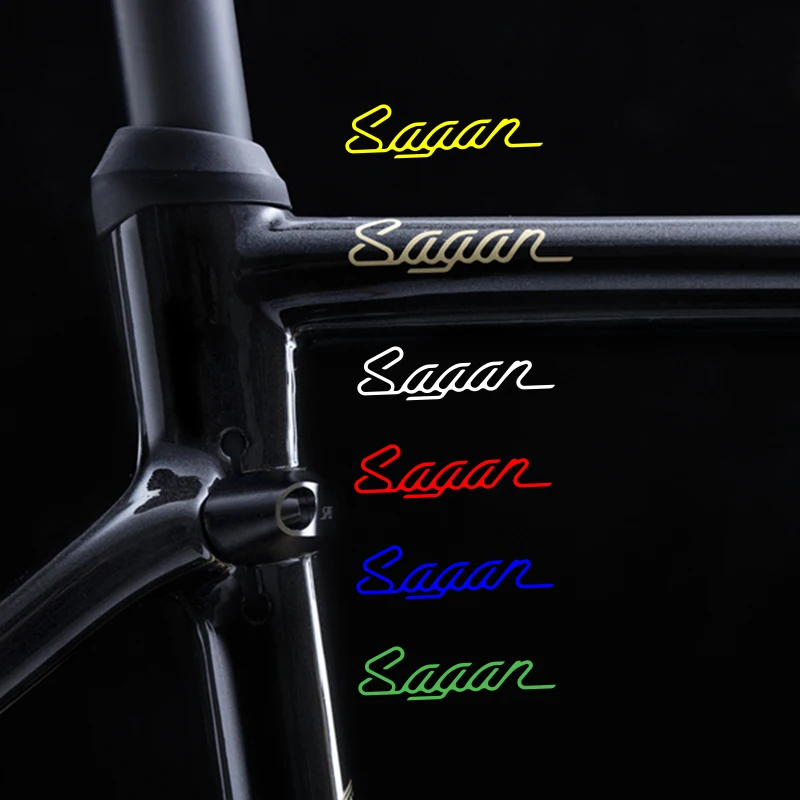 2 шт., наклейка Sagan для велосипедных рам, головная труба MTB дорожный велосипед Carboon, велосипедные наклейки с фиксированной передачей