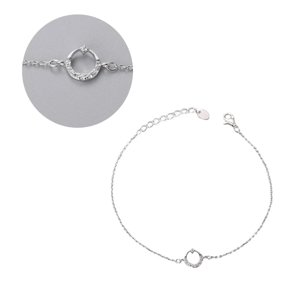 

1pc Bracelet Crystal Moon Shape Pendant Bracelet Hand Chain