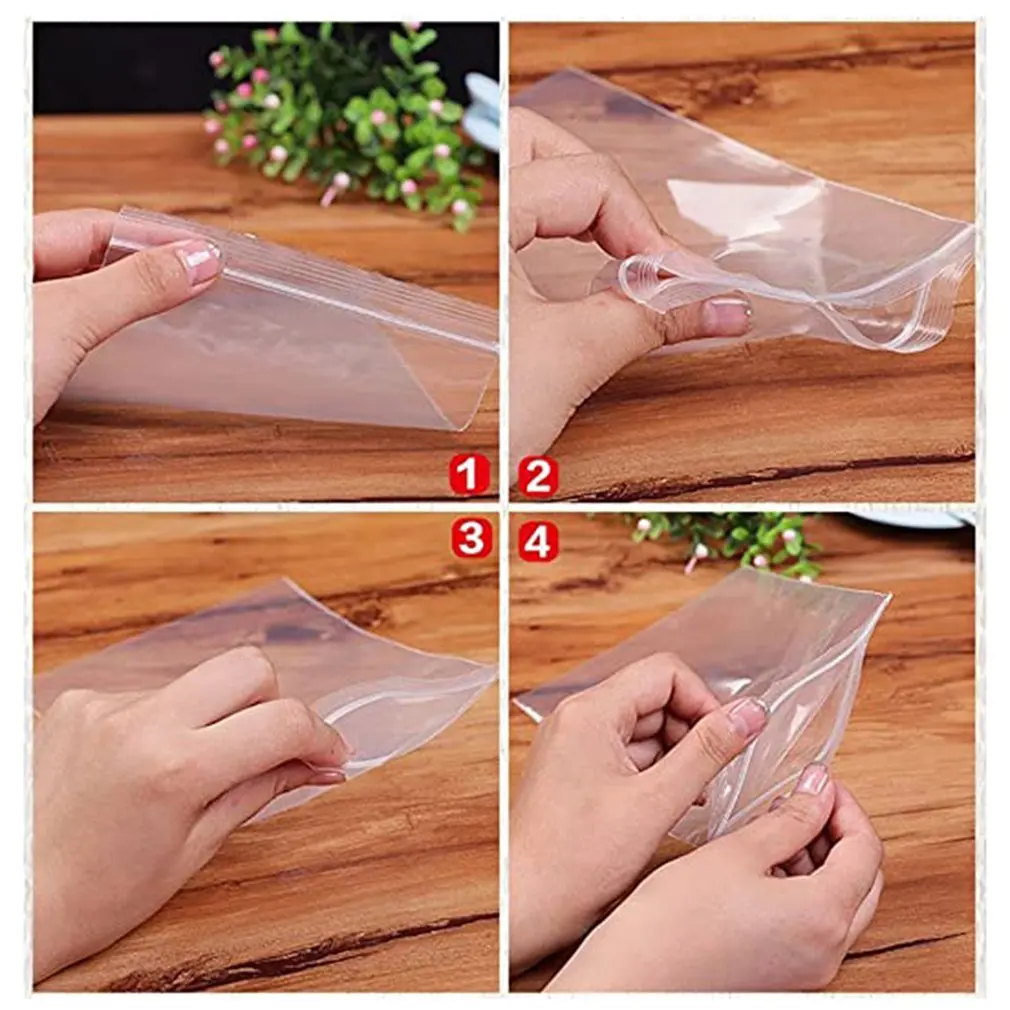 

Transparent PE Plastic Food Packaging Bag Self-sealing Bag Sealed Bag Complete Size Resealable Self-adhesive Bags