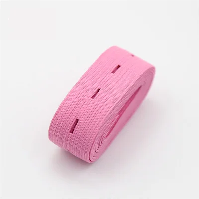 Pink 1meter 2 см цветная Регулируемая плоская эластичная лента с отверстиями для пуговиц эластичная лента для детских подгузников для беременных швейных аксессуаров 1 м - Цвет: Pink 1meter