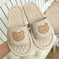 cute bear girls slides indoor soft flat slippers anti slip bathroom shower slipper summer sandals women ladies shoes outdoor