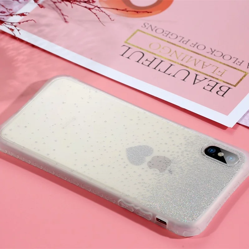 LISCN чехол для телефона с милым сердечком для iPhone 6 6S Plus 7 8 Plus X XS XR Xs Max 11 Pro Max Блестящий Прозрачный Роскошный чехол для телефона - Цвет: Silver