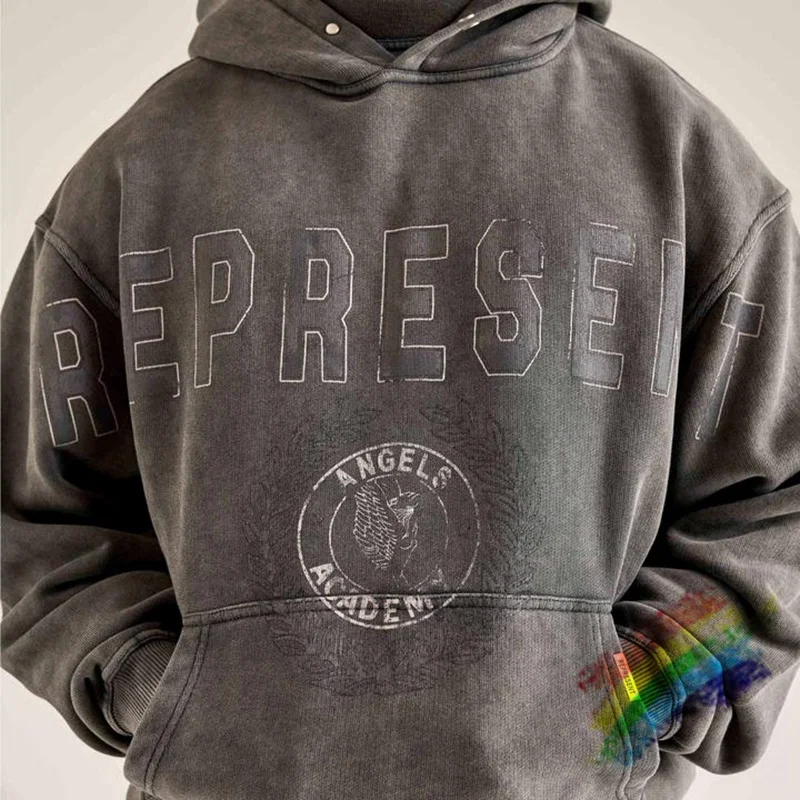 

Vintage Represent 21FW Hoodie Men Women 1:1 Top Quality Angel Academy Printing Nice Washed Represent Sweatshirts Pullovers
