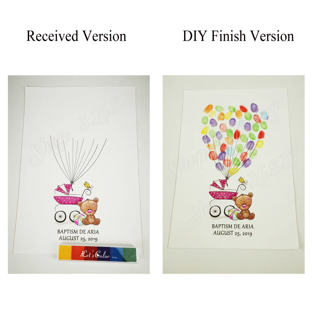 Детская каретка с принтом на холсте сделай сам гостевая книга надписью по